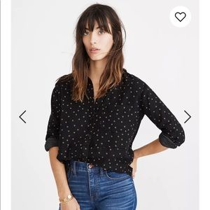 MADEWELL oversized ex-boyfriend shirt mini floral